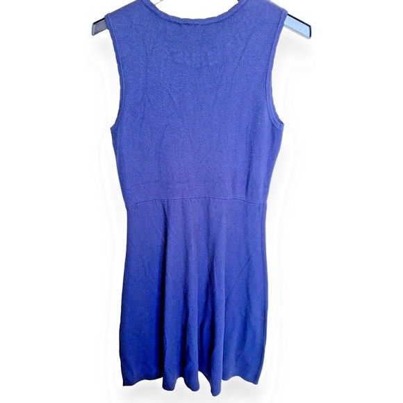 1940s Navy High Waist Retro Pearl Sleeveless Womens XL Sweater Dress - Picture 8 of 15